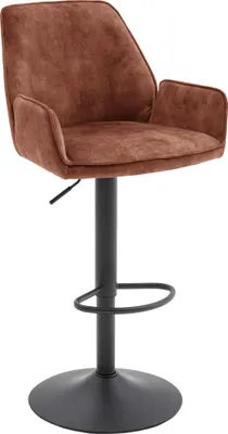 Produktbild von Barhocker OTTAWA BAR Barstuhl mit Armlehnen Velour Optik rostbraun