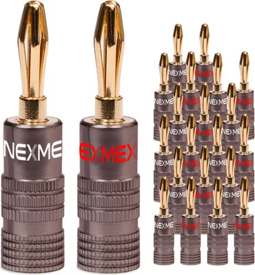 Produktbild von 22x Bananenstecker NEXMEX Ultimate 24K vergoldet High End Stecker Kabel bis 6mm²