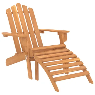 Image de Chaise de jardin Adirondack et repose-pied Bois d'acacia massif