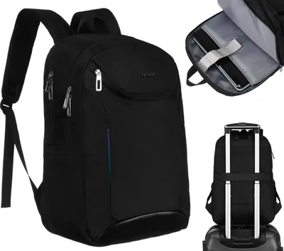 Obrázek produktu pro Plecak Peterson městský nylonový černý na notebook 15,6"