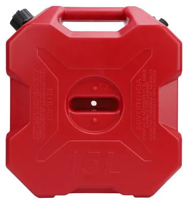 Image de Réservoir de carburant de rechange de 15 litres (4 gallons), rouge, bidon de stockage polyvalent pour huile et essence destiné aux voitures, motos, UTV, VTT et véhicules tout-terrain, sans support