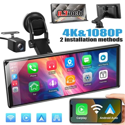 Obrázok produktu pre Autorádio – Multimediálny systém – Autostereo – Rádio do auta – Rádio na montáž – 11,3-palcový dotykový displej IPS