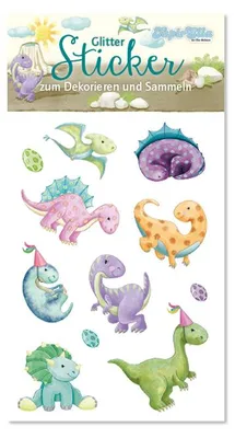 Produktbild von Glitzer Sticker kleine Dinosaurier