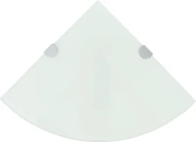 Produktbild von Eckregale 2 Stk. mit Verchromten Halterungen Glas Weiß 25x25 cm