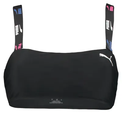 Produktbild von Puma Swim Damen Bandeau Top Black Combo Wording Print