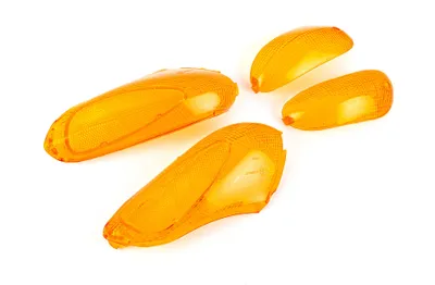 Image de Set de flèches en verre orange pour pierres précieuses avant et arrière
