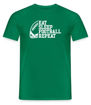 Produktbild von Spreadshirt Eat Sleep Football Repeat Männer T-Shirt, XXL, Kelly Green