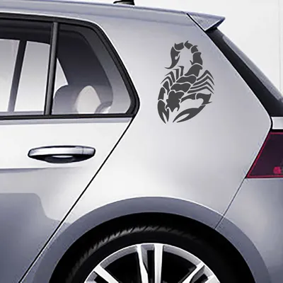 Produktbild von Aufkleber - Autoaufkleber-Set "Skorpion" 2 Stk. je 60cm x 40cm Graphit metallic - Tuning Carystyling Heckscheibe Auto