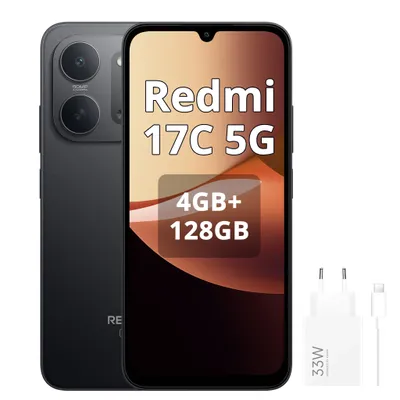Obrázok produktu pre Xiaomi Redmi 17C 5G, 4 GB + 128 GB, smartfón, 6,99 palca, 6000 mAh, čierna (s nabíjačkou 33 W), Obrázok generovaný UI