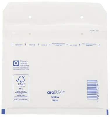 Obrázek produktu pro aroFOL® 2FVAF000113 Bublinkové obálky CD, 180x165 mm, bílé, 100 kusů