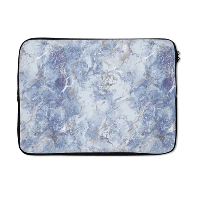 Produktbild von MuchoWow® Laptop Hülle 13 Zoll Marmor - Silber - Muster - Luxus Laptoptasche - Laptophülle - Sleeve - Rundumschutz