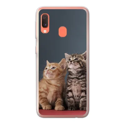 Produktbild von MuchoWow® Handyhülle Schutzhülle Hülle für Samsung Galaxy A20e Kätzchen - Blau - Rosa - Mädchen - Jungen - Kind Silikon Softcase Handy Hülle - Abdeckung