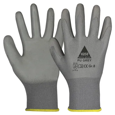 Produktbild von HASE SAFETY GLOVES Arbeitshandschuhe PU, Polyurethangrey, EN 388, EN 420, grau, Größe 6