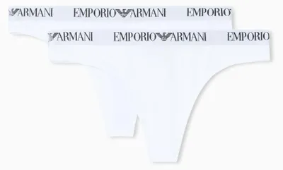 Produktbild von Emporio Armani 2er-Pack Damen Tanga Thong, Farbe:Weiß, Artikel:-M0069 White, Grö