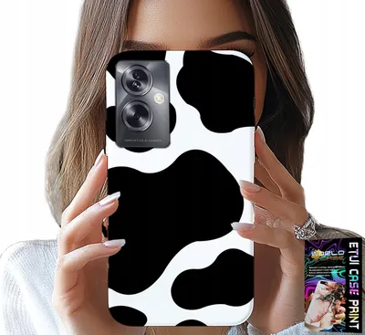 Obrázok produktu pre Puzdro pre Oppo A79 5G - čierno-biele kravské nášivky, módne vzory