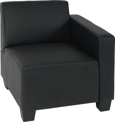 Image de Modular élément latéral droit, fauteuil avec accoudoir Lyon, similicuir ~ noir