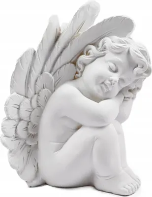 Produktbild von Schutzengel Figur Schlafend Weiß 20cm - Deko Engel Statue Grabschmuck - Geschenk Taufe