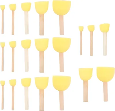 Obrázek produktu pro 20ks Schwamm Pinsel -Set DIY Runde gelbe Pilzstock Malerei Werkzeuge für Kinder basteln Graffiti Geschenk