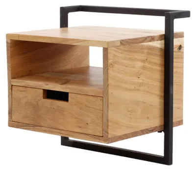 Immagine prodotto di Comodino FURNLUX Air in acacia e nero 44 cm / Colore principale: marrone / Dimensioni: 44 x 45 x 35 cm