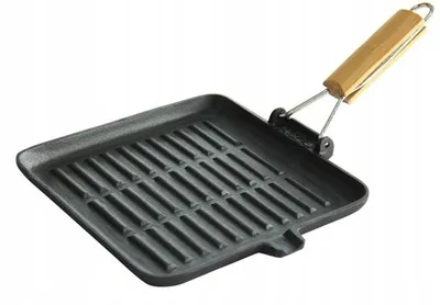Produktbild von KRISBERG Gusseisen-Grillpfanne – Quadratisch – 24 × 24 cm – Steakpfanne – Für alle Herdarten