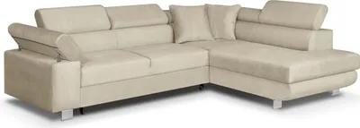 Produktbild von Ecksofa mit Schlaffunktion, CREDO Wellenfedern, rechts - Beige