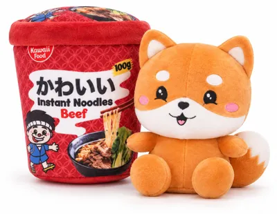 Produktbild von Kawaii Nudelbecher Plüsch Kuscheltier 17 cm Fuchs