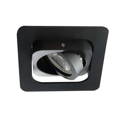 Produktbild von LED Strahler Einbaurahmen Schwarz GU10 - doppelt schwenkbar - Sägegröße 80x80 mm