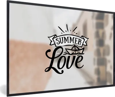 Produktbild von MuchoWow® Gerahmtes Poster Sommer - Liebe - Zitat 90x60 cm - Poster mit Schwarzem Bilderrahmen Wandposter Rahmen Foto Bilder - Fotorahmen - Foto-Plakat