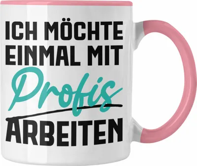 Produktbild von Trendation - Ich Möchte Einmal Mit Profis Arbeiten Tasse Geschenk Kollegin Kaffeetasse Geschenkidee Sprüche Arbeit Büro (Rosa)