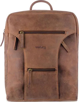 Produktbild von GreenLand Nature Leder Freizeitrucksack Rucksack Monte Backpack A4 Brown braun
