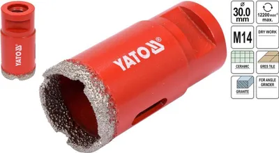 Produktbild von M14 Diamantbohrkrone Fliesenbohrer Diamantbohrer 6 - 68 mm für Winkelschleifer, Größe:30mm