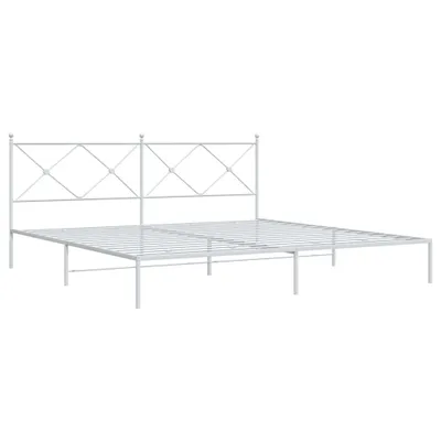 Produktbild von Bettgestell mit Kopfteil Metall Weiß 200x200 cm