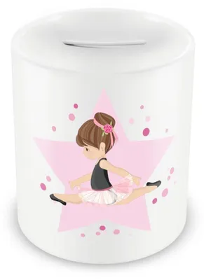 Image de Tirelire pour enfants en forme de ballerine, 330 ml, blanche