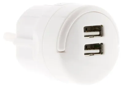 Produktbild von Zenitech – Duales 2,1-A-USB-Ladegerät mit weißem Extraktionsring