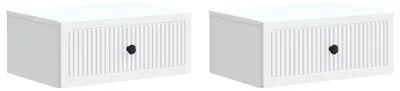 Image de Cabinet de chevet avec tiroir 2 pcs Blanc 49 x 34,5 x 20 cm