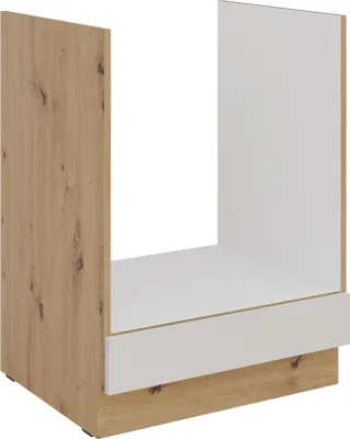 Produktbild von Küchen Herdunterschrank 60 cm Küche SOLANO Kaschmir beige matt + Eiche Artisan matt Küchenzeile Küchenblock Küche Einbauküche