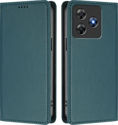 Image de Etui en cuir pour Blackview Wave 8 / Wave 8C, étui magnétique en cuirPolyuréthaneavec support Vert