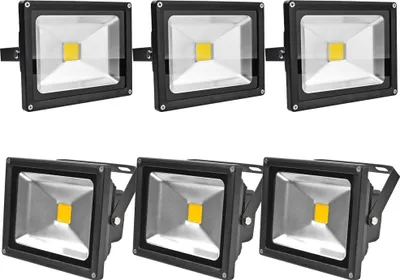 Produktbild von Greenmigo 6pcs 20W LED Strahler Außen 3000K Warmweiß Flutlicht Fluter IP65 Wasserdicht Flutlicht Außenstrahler für Garten Garage Sportplatz