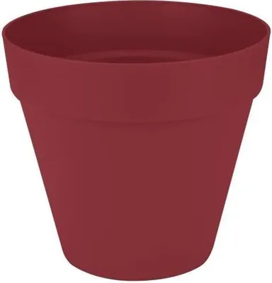 Image de Pot de fleurs Elho Loft Urban Rond, Rouge, Ø 48.5 x H 45 cm, Avec Roues, 100% Recyclé