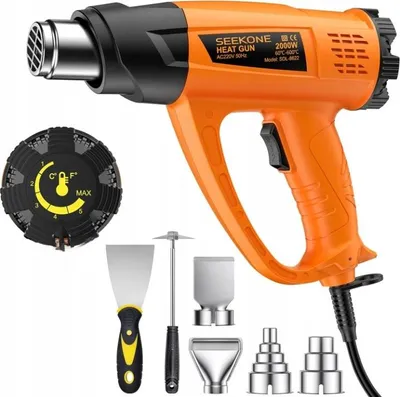 Zdjęcie produktu dla Seekone Opalarka 2000W 220V 600°C 4 Kocówki Regulacja Temperatury Akcesoria