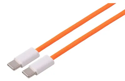 Produktbild von USB-C Ladekabel, 2.0, 240W, orange, Textil, 0,5m