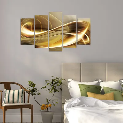 Produktbild von Wallity, 5ABSMDF-62, Dekoratives MDF-Gemälde (5 Stück), 100 % MDF, Mehrfarbig, 60 x 110 cm