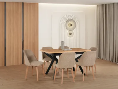 Produktbild von Esszimmer-Set 6x "Monti 3" Stühle + "Ikon 4" Tisch