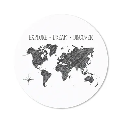 Produktbild von MuchoWow® Mauspad Mousepad Weltkarte - Kompass - Zitat 20x20 cm - Mousepads - Maus Mat - Pad - Mausunterlage - Schreibtischmatte