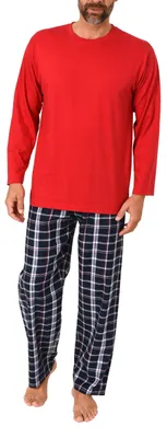 Produktbild von Herren Schlafanzug lang, Pyjama mit Flanell-Hose in Karo-Optik ; rot1 , 54