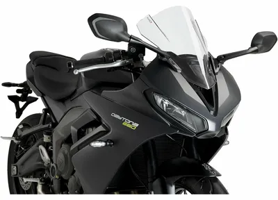 Image de Pare-brise Puig Z-Racing, dimensions 390 x 305 mm, avec homologation européenne, pour Triumph Daytona 660, modèles 2024 - 2025