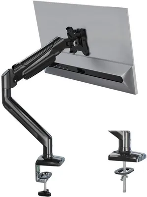 Produktbild von Ibenzoa® Ergonomischer Monitorarm für 13–34 Zoll, Gasfederarm, VESA 75×75/100×100, bis 9 kg, 90° Neigung & 360° Drehung, Klemme/Durchtischbefestigung 10–70 mm