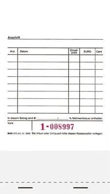 Image de RNK Verlag 2953 Bloc de caisse - agrafé en bas, 2 x 50 feuilles, 96 x 175 mm, numéroté