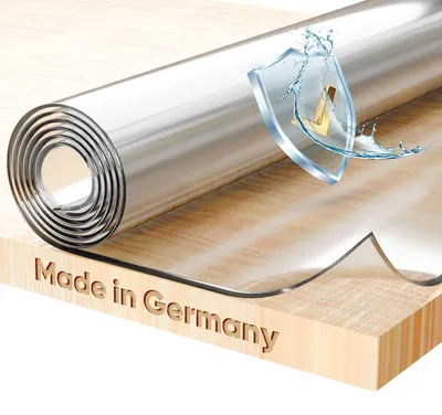 Produktbild von Beautex Glasklar Folie 2mm, abgeschrägte Kante, transparente Tischdecke  Eckig 50 x 50 cm