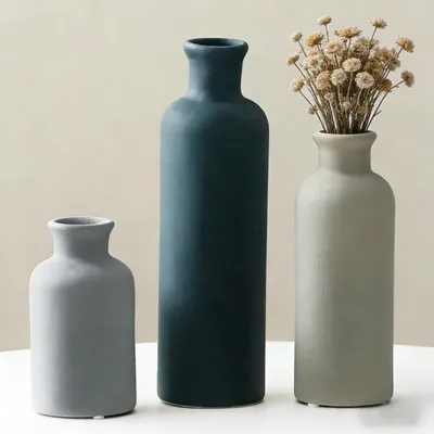 Immagine prodotto di Set di 3 vasi in Vetroceramica dal design estetico - stile boho scandinavo